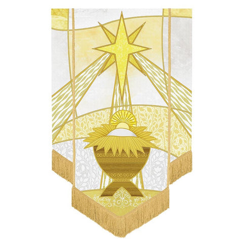 Estandarte de Estrella de Natividad de 60" H con Flecos - Serie Símbolos de Liturgia