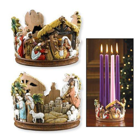 3.50"H Candleholder Nativity Advent