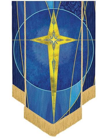 Estandarte de la Estrella de Belén de 60" H con flecos - Serie Símbolos de la Liturgia