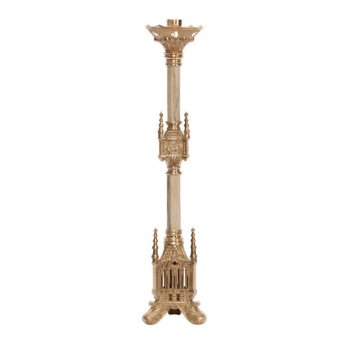 30 Traditional Gothic Style Candlestick with Marble Stem — Agapao