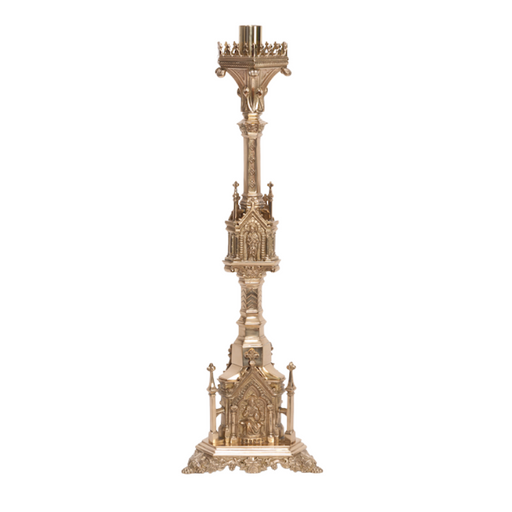 H-125 GOTHIC CANDLESTICKS 30 all brass