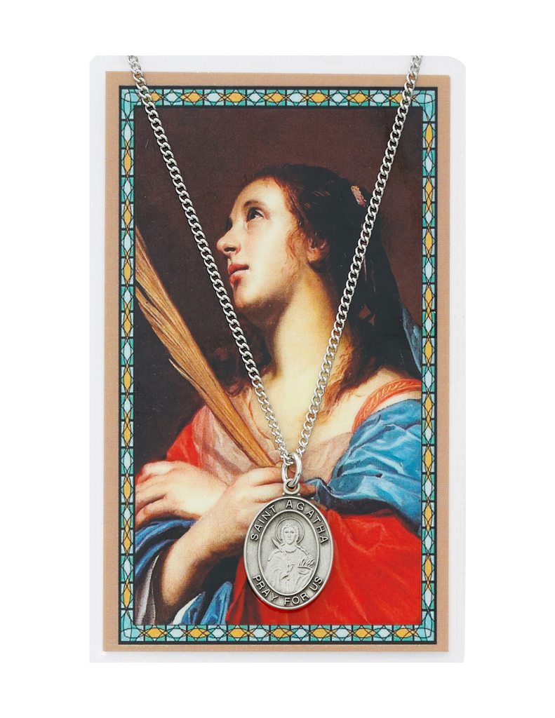 St. Agatha Medal with Prayer Card Set – Agapao Store