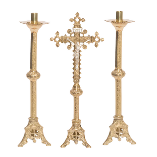 Special Gothic Style Crucifix and Candlesticks Altar Set — Agapao