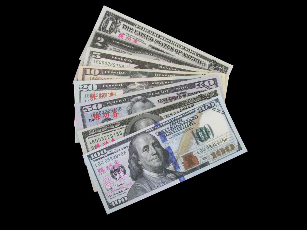 US Dollar All Denomination Full Print Mixed Bills Prop Money $1 $2 $5