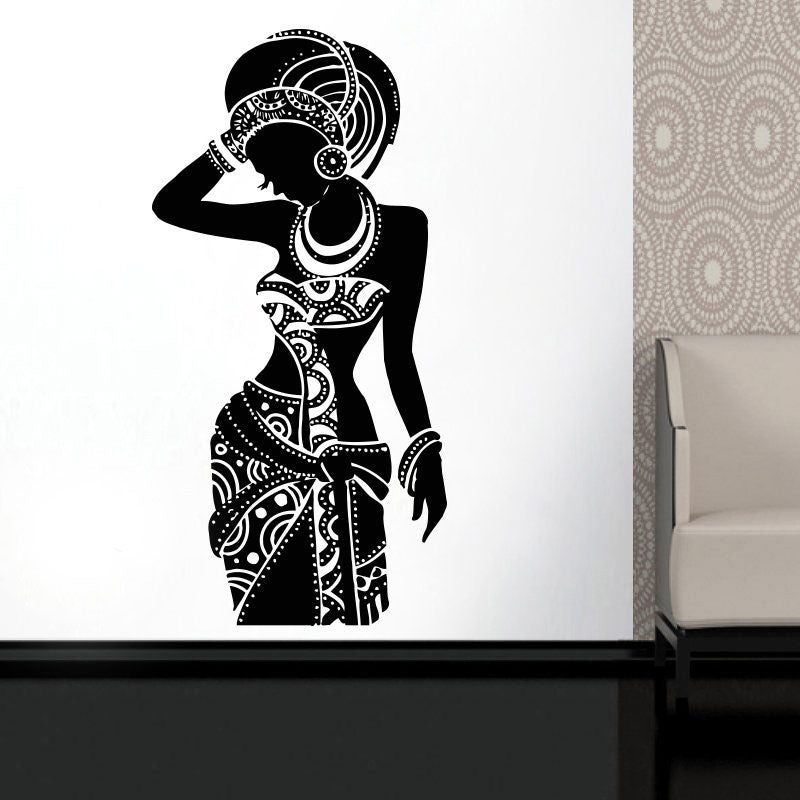 Africa Wall Decal Tribal African Wall Art Black Woman Boho Stickers Bedroom Decor Room Decal Africa Art Decor New Arrival Am01