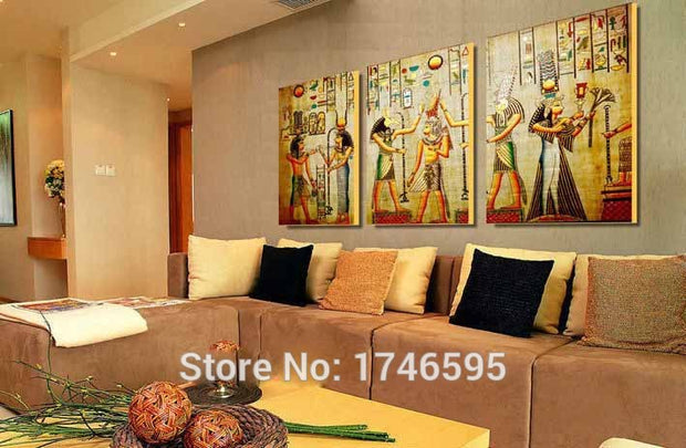 Big Size 3pcs Modern Living Room Home Decor Abstract Egyptian Escape W