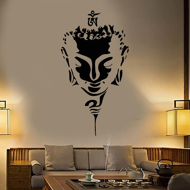 buddha head face buddhism yoga vinyl wall sticker home decor living ro buddha head face buddhism yoga vinyl wall sticker home decor living room decal diy art mural wallpaper