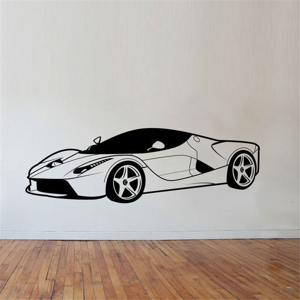 Cool Sports Car Wall Stickers Boys Bedroom Wall Decor Vinyl Removable Wall Decals For Children Fashion Wallpapers For Boys