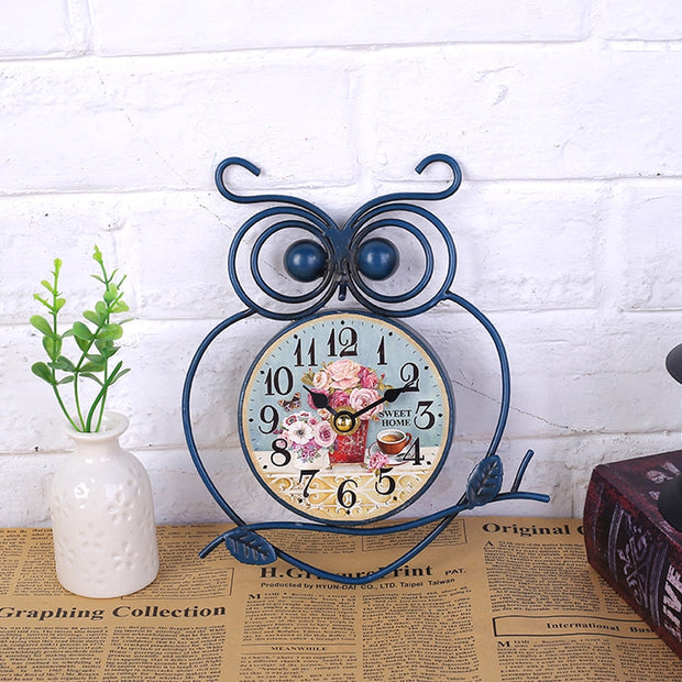 Creative Design Wooden Wall Clock Owl Vintage Rustic Shabby Chic Office Cafe Home Decoration Durable Mute Movement