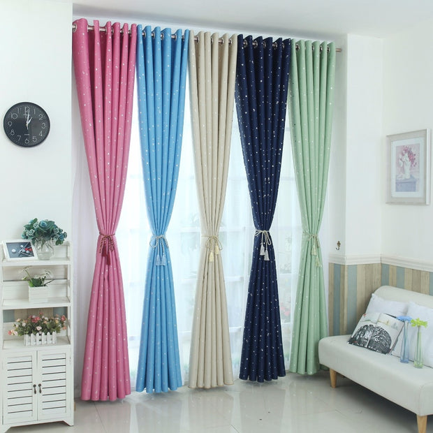 Modern Stars Blackout Curtains Kids Bedroom Curtain For Living Room Elegent Bule Drapes Cortinas Para Sala