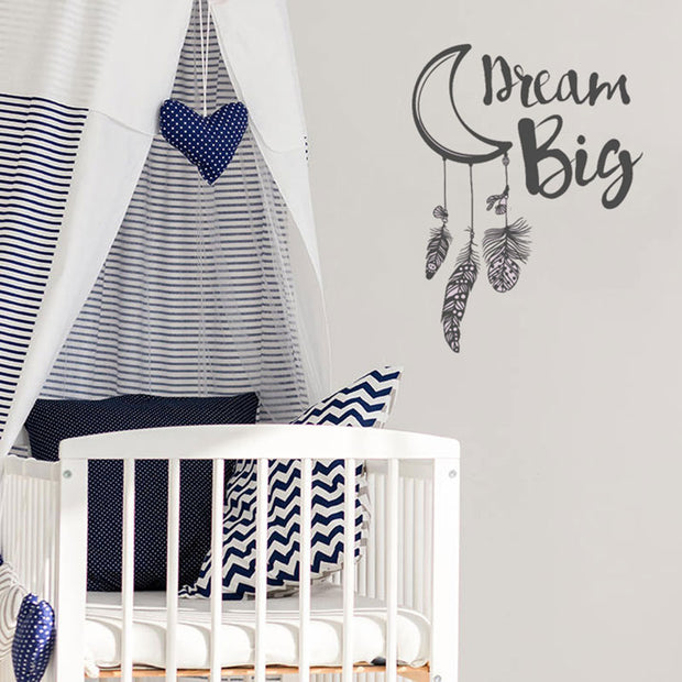 Stizzy Wall Decal Quotes Dream Big Wall Stickers Baby Nursey Bedroom Removable Bohemian Moon Dreamcatcher Home Decor Gift A287