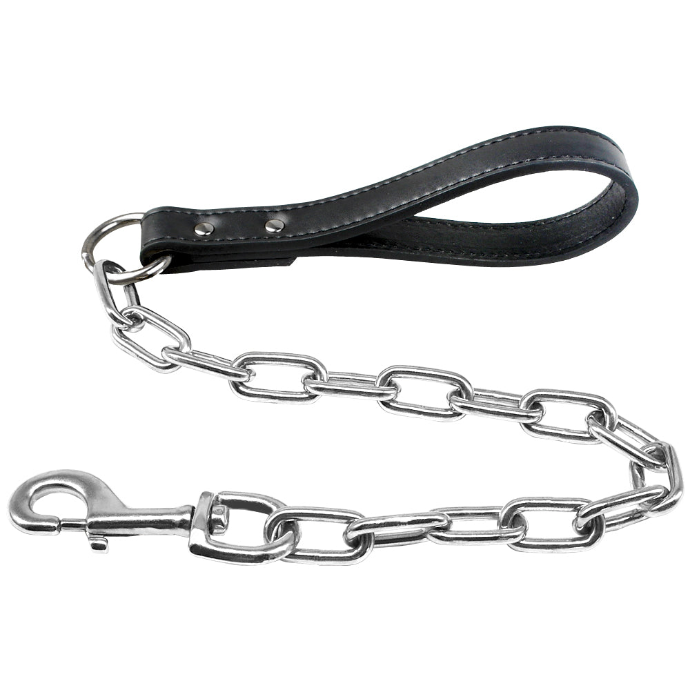 leather chain dog leads