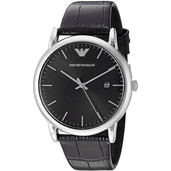 Emporio Armani Luigi Stainless Steel Black Dial Black Strap Analog Wat