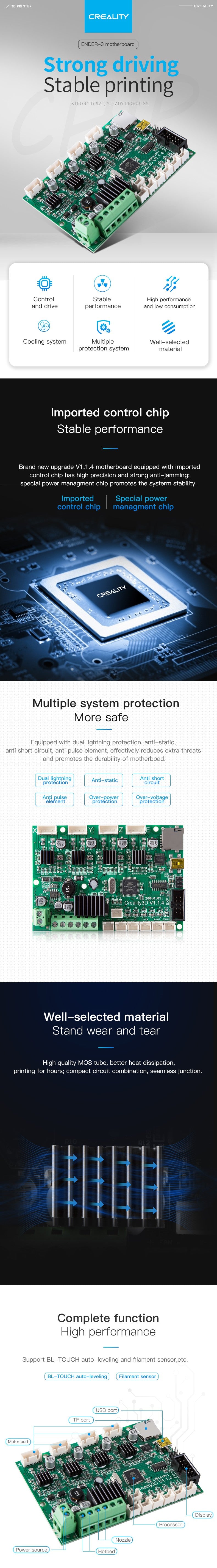 8-bit Motherboard V1.1.4 for Creality Ender 3 3D Printer