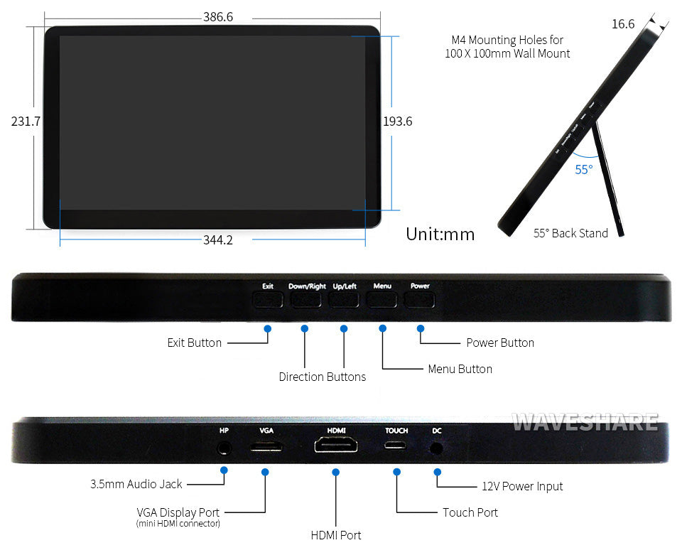 15.6inch HDMI LCD (H) (with case)