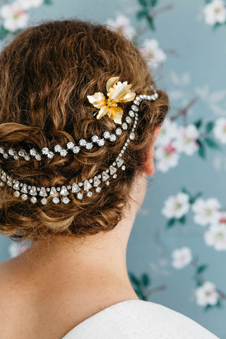 DIY repurpose old costume jewelry into hair ornaments