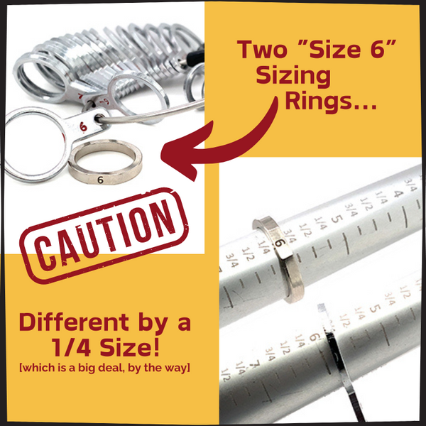 showing 2 different size 6 ring sizers that are not the same size