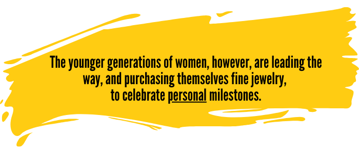 Younger women are leading the way in purchasing jewelry to celebrate personal milestones