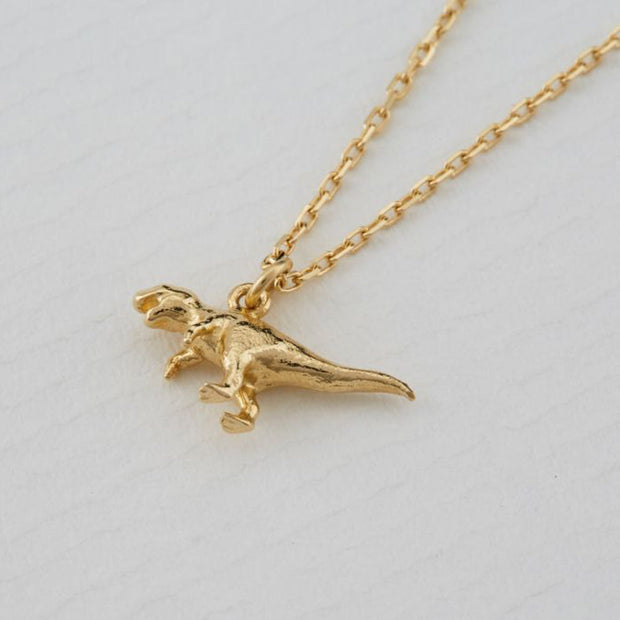 Gold Plated Dinosaur Charm Necklace | Silvermoon