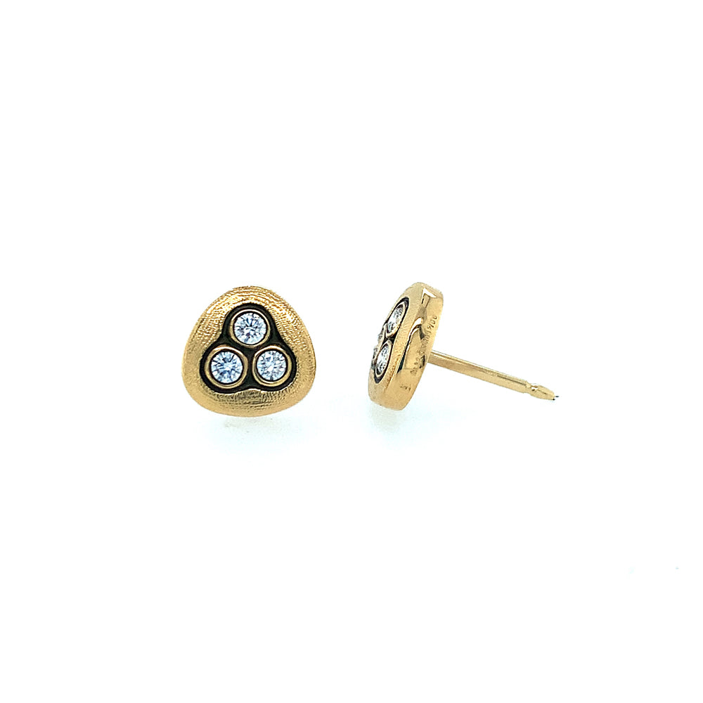 Image of Diamond Stud Earrings - "Swirling Water"