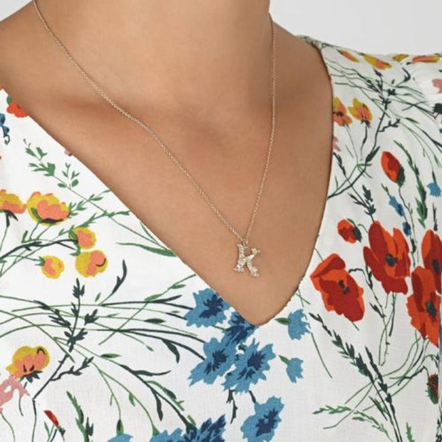 Floral Letter S Necklace