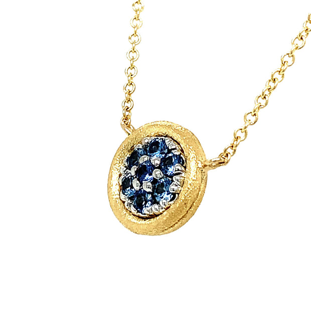 Gold and Yogo Sapphire Necklace - "Mosaic"