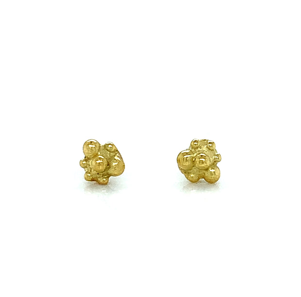 14K Yellow Gold Flat Back Earrings - Crescents