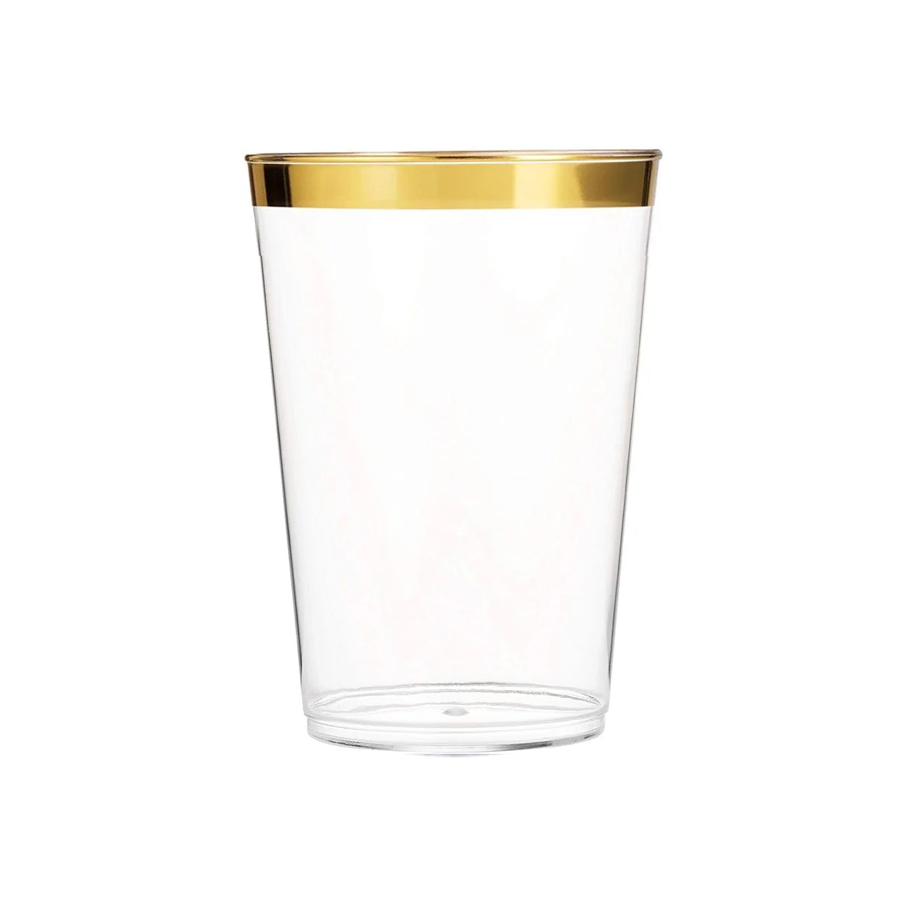 10 Oz Clear Plastic Cup With Gold Rim - 240/Case