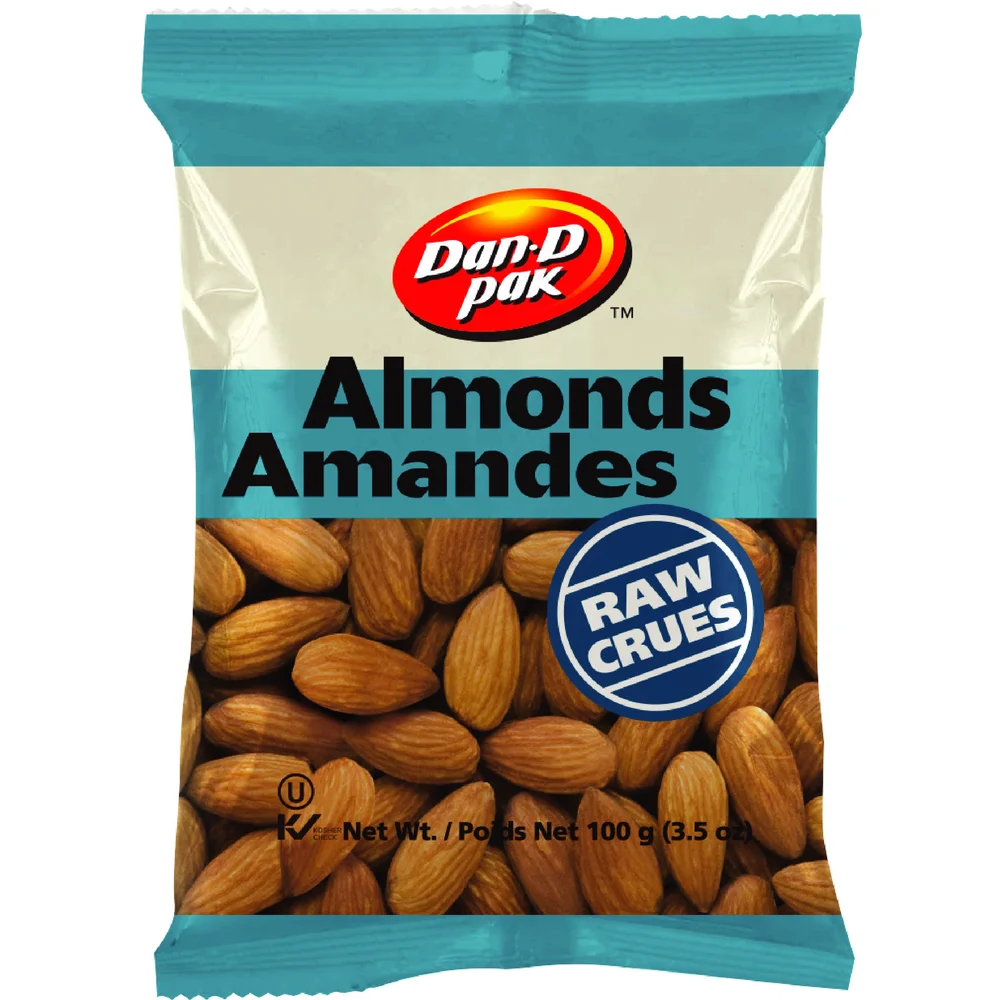Dan D Pak - Almonds Raw Natural - 12 x 100g