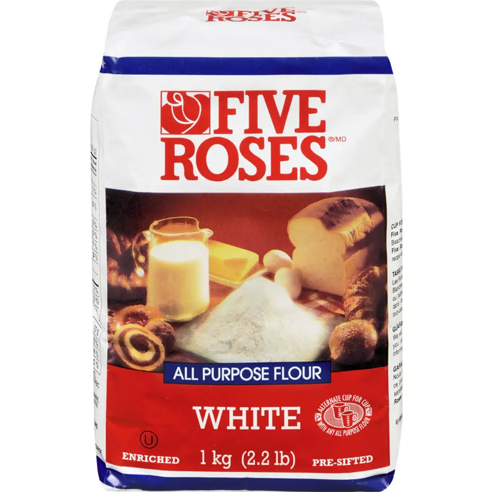 Five Roses - All Purpose Flour White flour Bleached - 12 x 1 Kg