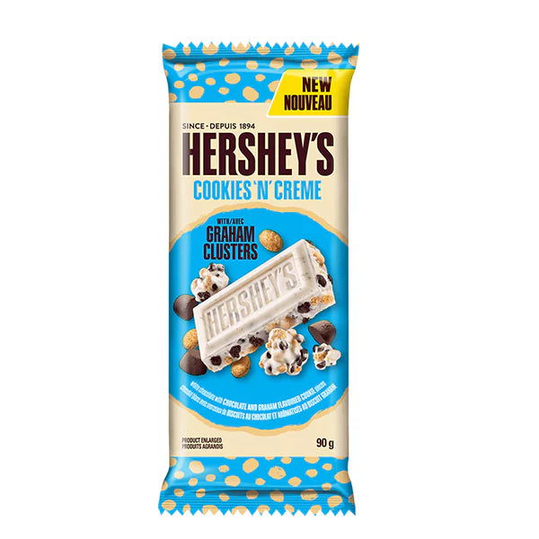 Hershey's - Cookies & Cream With Graham Clusters Chocolate Bar - 6 x 90g