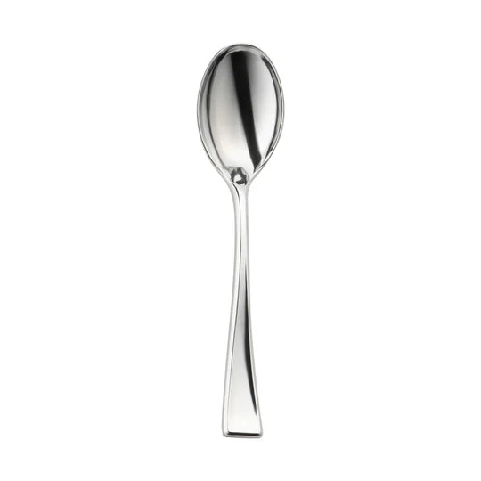 4" Mini Plastic Dessert Spoons Silver - 480 / Case