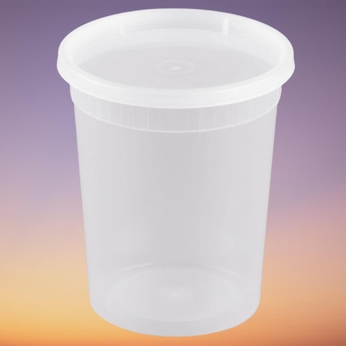 24 oz. Round Microwaveable Deli Container Combo Pack (Clear) 240/CS