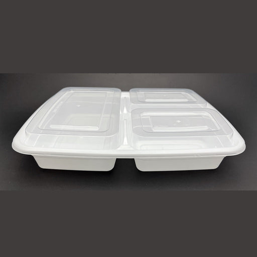 Choice 48 oz. White 9 Round Microwavable Heavy Weight Container with Lid -  150/Case