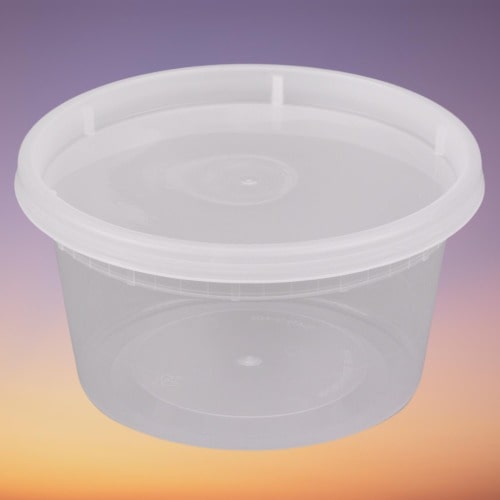 24 oz. Round Microwaveable Deli Container Combo Pack (Clear) 240/CS