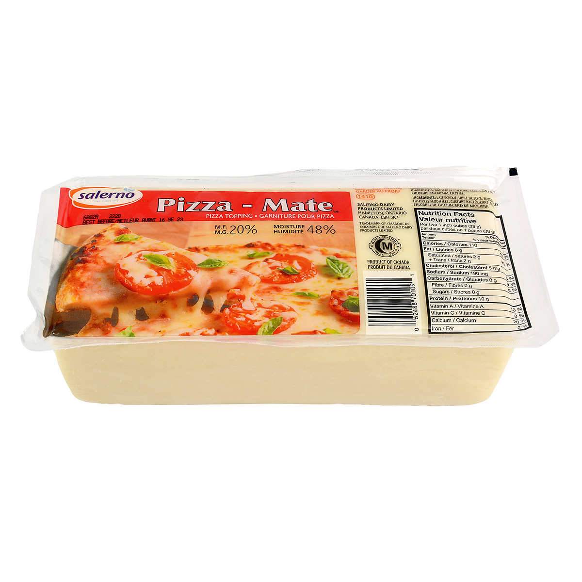 Salerno PizzaMate Mozzarella Cheese 2.2 Kg Bulk Mart Canada