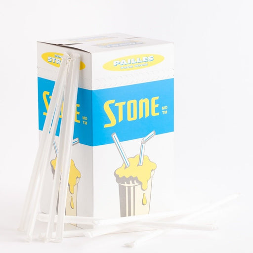 Stone - 8 Milkshake Straw White Wrapped - 500 / Pack — Bulk Mart