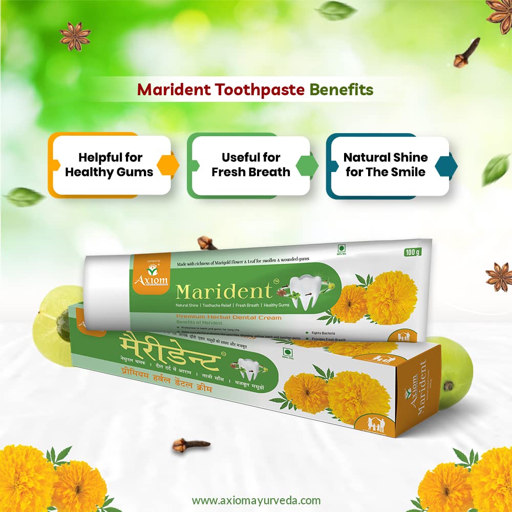 Axiom Marident Herbal Toothpaste 100 gm | Richness of Marigold ...