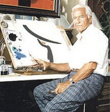 Artist Rene Gruau at His Studio