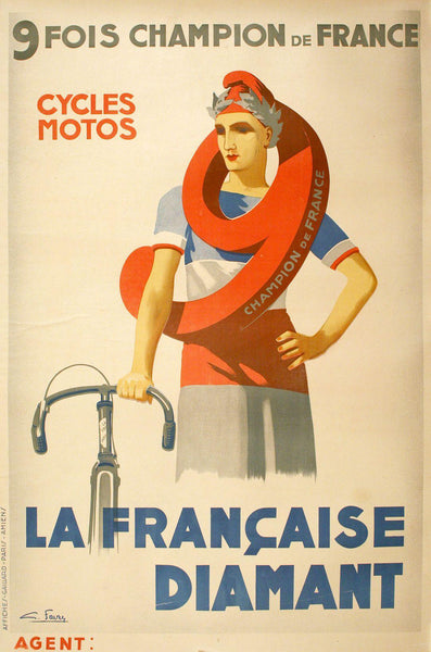 La Francaise Diamant Original Vintage Bicycle Poster