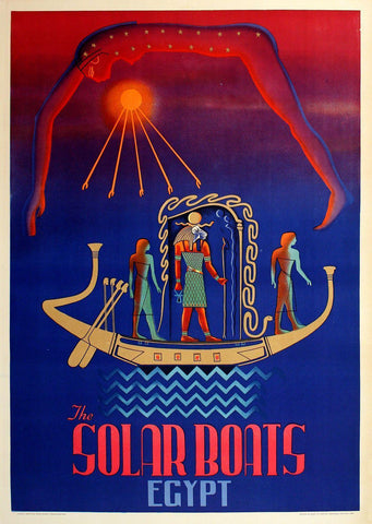Egypt Solar Boats Travel Poster