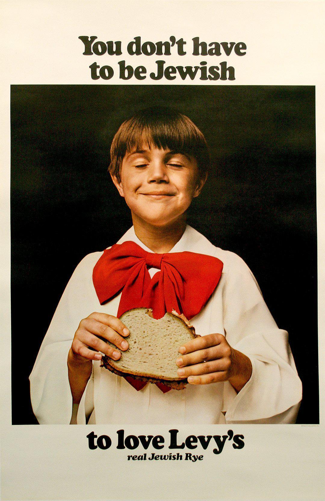 Original Vintage You Don't Have to be Jewish to Love Levy's Rye Bread  Poster 1967 Choir Boy – The Ross Art Group