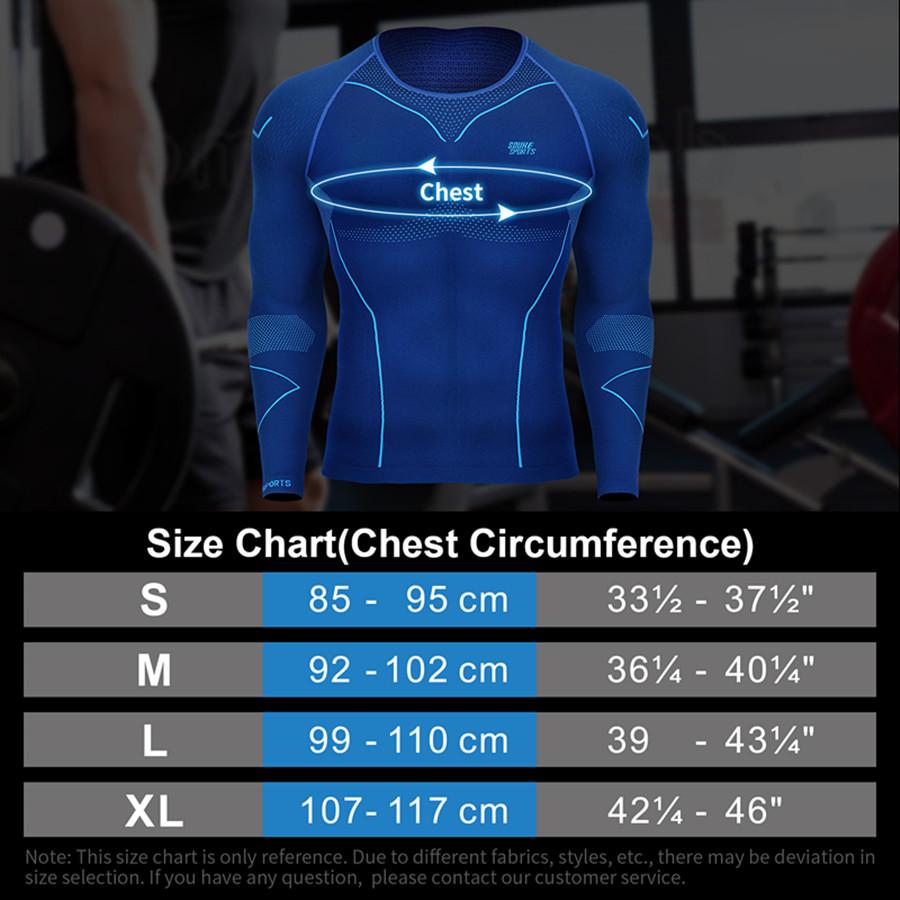 Maglia intima atletica a maniche lunghe a compressione rapida ad asciugatura rapida da uomo Souke Sports-blu