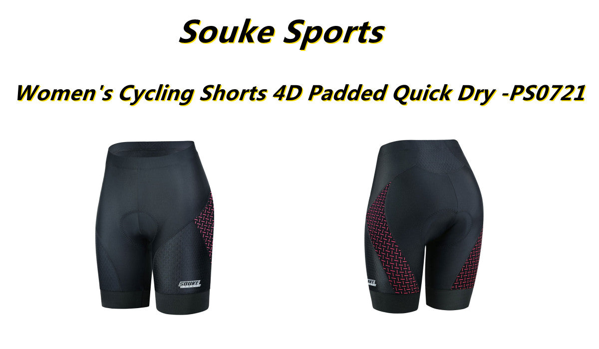 Souke Shorts 4D Padded Quick Dry Bike Shorts for Women-PS0721-Red