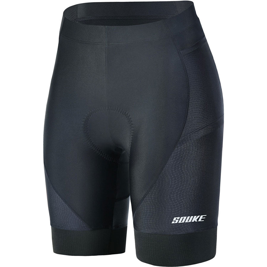 Souke Sports Women's 4D Padded Quick Dry Cycling Shorts-PS0722-Black