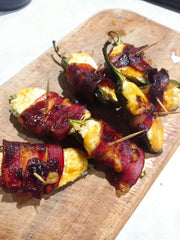 Jalapeno poppers with rum and bbq sauce