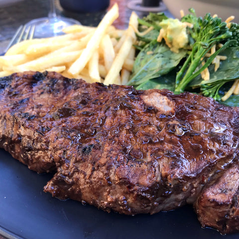 Jerk Steak and fries