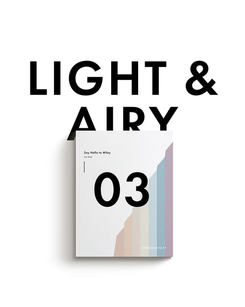 Light and airy rainbow softcover photo book with text behind product.