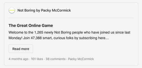 The Great Online Game - Not Boring by Packy McCormick