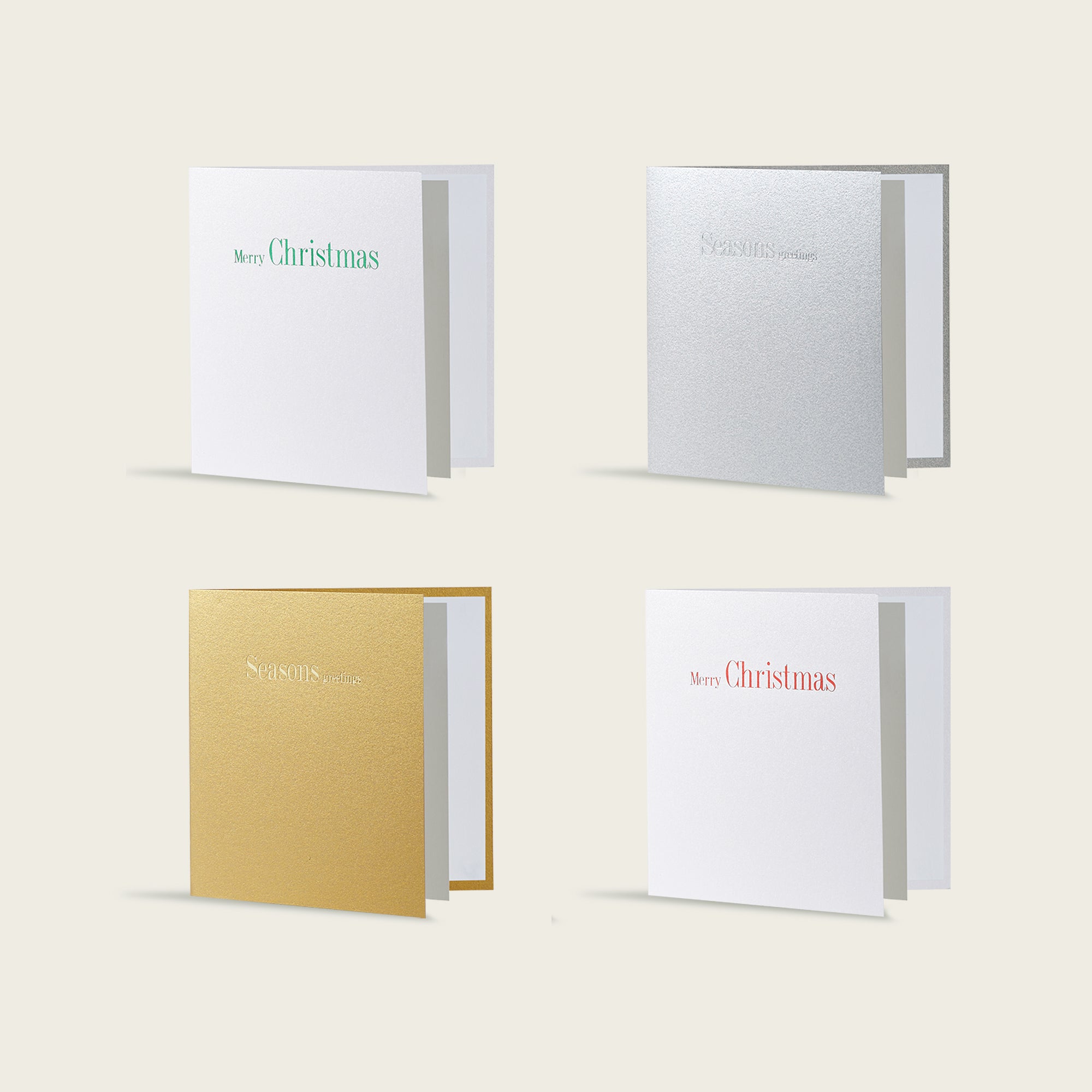 Luxury Set of Metallic Christmas Cards - Story of Elegance